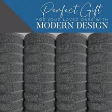 RIVER - uego de 2 toallas de baño de 35 x 70 pulgadas extra grandes color gris aalado toallas de baño de gran tamaño toallas de algo orntes para baño - Gris - Ver 6