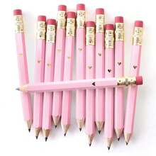 25pcs Pink Heart Mini Party Favour Pencils White Pencils Small White Pencils Games Bridal Shower Pencils Golf Pencils - A - View 3