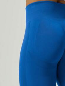 1pc Women's Black Seamless Butt-Lifting Pants, Peach Butt Shaping Yoga Fitness Leggings, Casual Sportswear, High-Quality, Stable & Comfortable, Minimalist & Professional - Blue - View 9