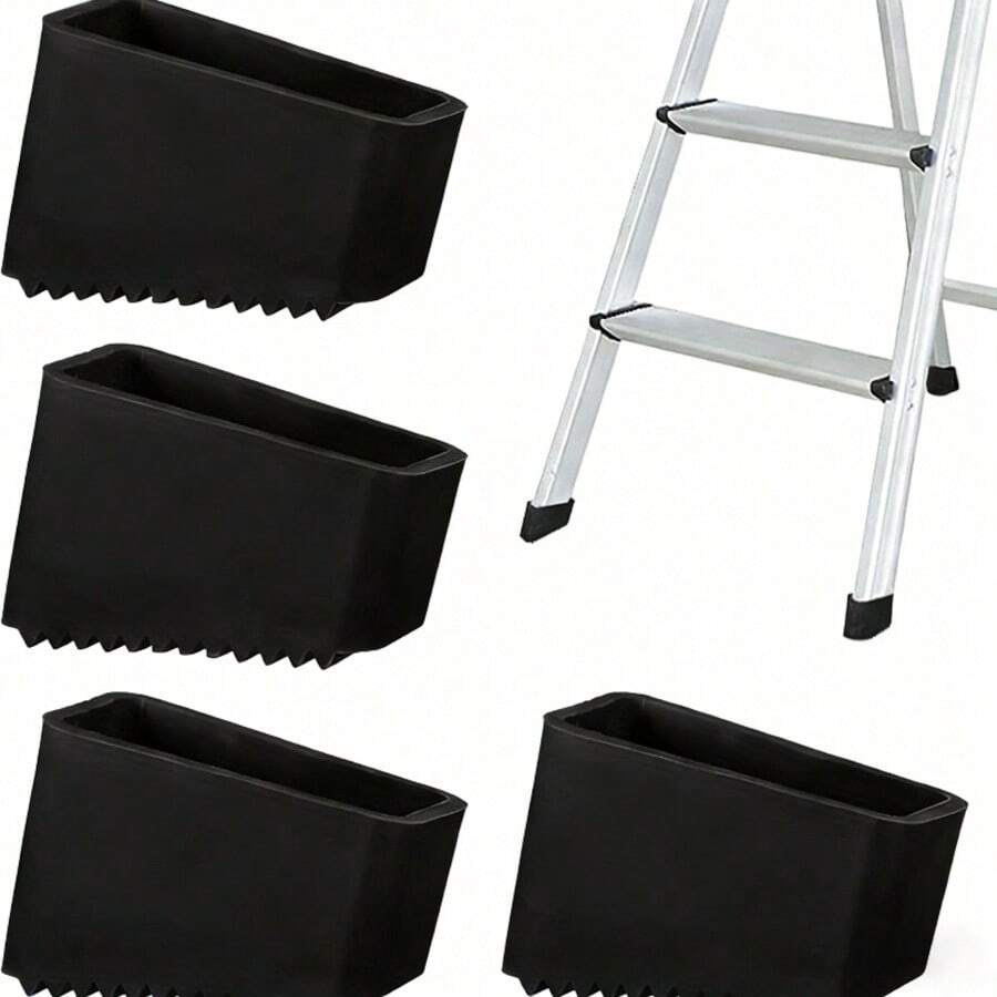 2pcs/4pcs Heavy-Duty Anti Slip Ladder Bench Feet Suitable For Telescopic Ladders - Replaceable Anti Slip Hat With Textured Tread, Durable Plastic Anti Slip Design At The Tip, Suitable For Indoor And Outdoor Use, Stable Fit, Fiberglass Ladder