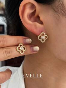 18K Gold Plated Elegant & Cute Earrings, Suitable For Daily Wear And Gatherings - Gold - View 2