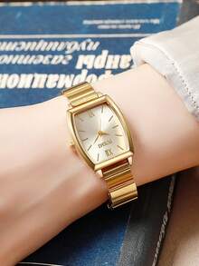 1 pieza Reloj de cuarzo romano elegante y refinado, equilibra el trabajo y la vida, regalo ideal para vacaciones, promoción de fin de año - Dorado - Ver 5