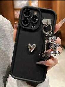 1个阶梯形边框可爱3D爱心设计手机壳，全方位保护，柔软可爱卡通外壳，兼容 12/13 Pro Max、荣耀X7/三星A56 5G/Infinix Smart 8/Infinix Hot 40i/传音Spark 20/传音Spark 20C/传音Spark Go 2024/红米Note 14 5G/摩托罗拉E22/E22i/OPPO A54，防水防震防摔防刮。 - 黑色 - 查看 2