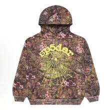 SP5DER Men/Women Hoodies Graffiti Number 5 Print Hoodie Unisex ,Y2k Streetwear Oversized Hooded Pullover Pocket Sweatshirt - Brown/hoodie - 查看 12