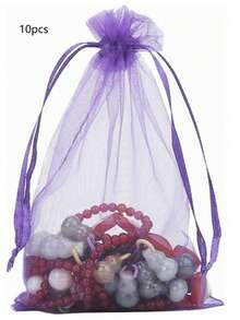 100 chiếc túi dây rút bằng vải organza màu tím, kích thước 2.76*3.54 inch, túi quà tặng trang sức cao cấp, thích hợp làm quà tặng tiệc tùng, đồ thủ công, đám cưới, tiệc mừng tuổi teen và các dịp đặc biệt, túi quà nhỏ. - Nhiều màu - Xem 14