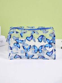 Conjunto de 2 Necessaires Grandes de PVC com Estampa Floral, Transparentes e Portáteis, com Zíper, para Viagem. Organizadoras Multifuncionais para Artigos de Higiene Pessoal, Maquiagem e Cuidados com a Pele. Essenciais para Viagem, Ótimas Opções de Presente para Madrinhas. - Multicolorido - Ver 8