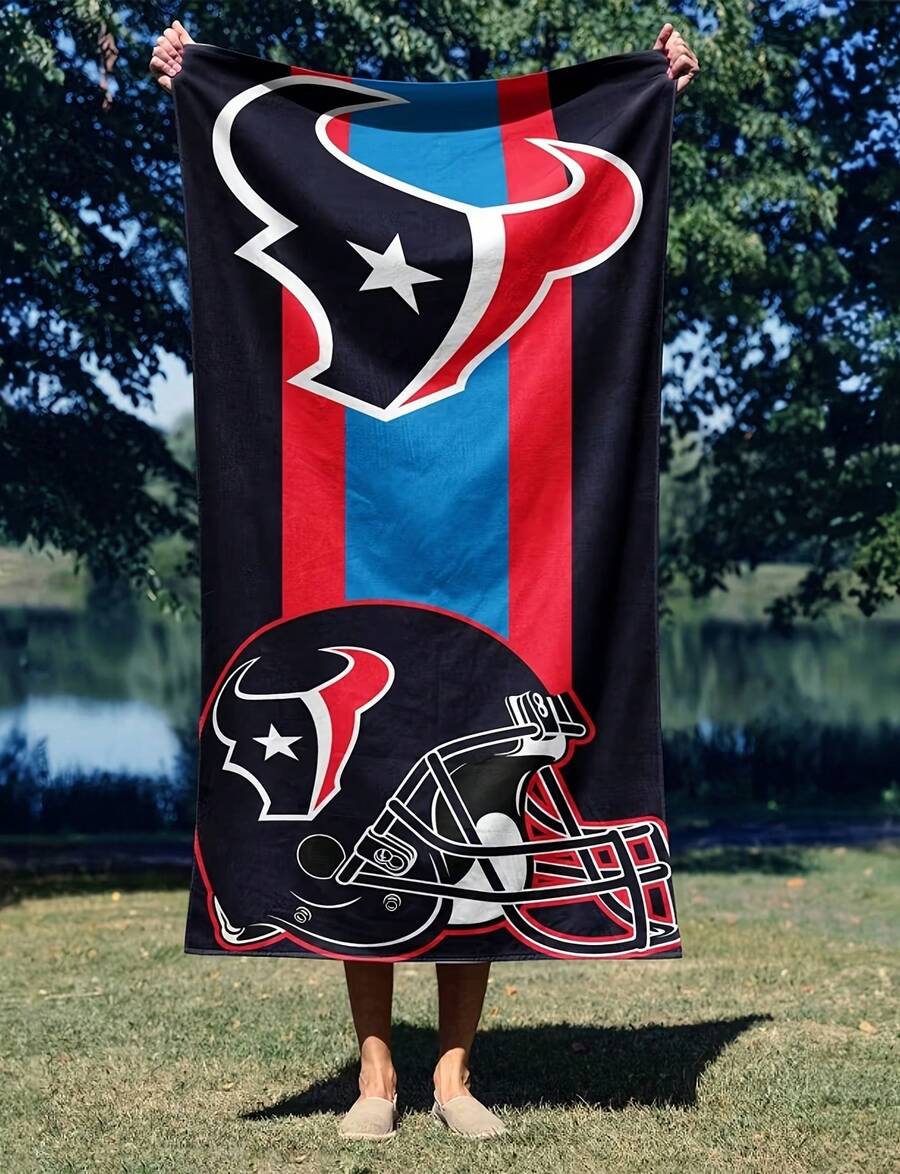 Houston Texans  Zone Read Beach Towel 30 X 60 Inches, 4 Of 7Unique Basketball Team Designs, Fun Patterns, Suitable For Women, Pool Trips, And Showers. 312g Beach Towel, Unisex. High-Quality Absorbent Fabric, Suitable For All Seasons, Soft To The Touch, Durable. Quick-Drying, An Essential Item For Summer Beaches, Pools, And Sand Baths. H5161, A Vacation Must-Have. - Image Color - View 1