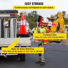 Uimoso Safety Cones Traffic Cones 18 Orange Reflective Collars Road Cones 5PCs - 1 - View 7