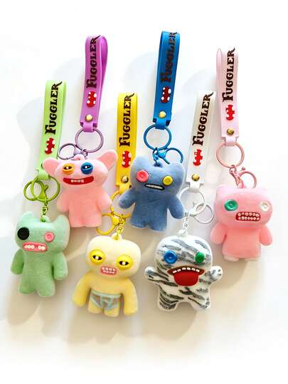 1个可爱植绒卡通牙齿怪兽钥匙扣，植绒卡通怪兽吊坠，趣味卡通背包吊坠，小饰品，包包挂饰，腕带钥匙扣，汽车钥匙扣，钥匙链挂绳，钥匙扣，钥匙圈，情侣钥匙扣，男孩钥匙扣，女孩钥匙扣，生日礼物，朋友礼物，节日礼物，活动纪念品，派对小礼品