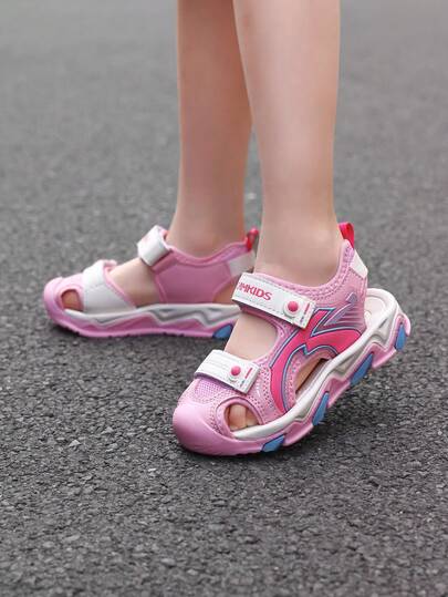 Kids Sports Sandals, Boys Sports Sandals, Girls Sports Sandals, Campus Shoes Series, Toe Protection Function, Outdoor Beach Sandals, Sports Sandals, Suitable For Daily Wear, Dual-Combination Design, Non-Slip Soles, Adjustable Hook & Loop Beach Sandals, Spring/Summer