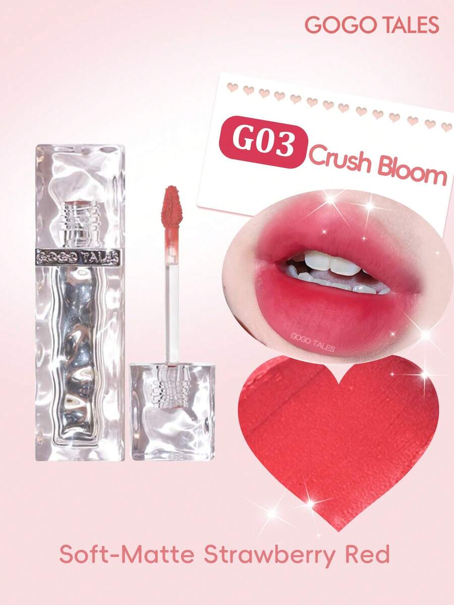 GOGO TALES 冰爽唇泥，哑光唇釉，柔滑水润，持久显色，不沾杯不晕染，柔雾腮红唇釉，适合所有肤色，学生适用，GOGOTALES - G03 Crush Bloom - 查看 1