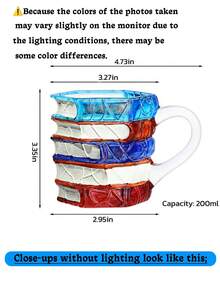 3D立体书本造型咖啡/玻璃杯，层叠书本设计——送给文学爱好者的礼物，一款艺术感十足的咖啡杯，适合爱书之人、读者、作家和藏书家。独特的书本造型桌面杯，是情人节和圣诞节的理想之选。