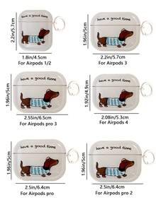 1pc Cartoon Dachshund Pattern Bluetooth Earphone Case Compatible With Apple 1/2/3/4, Pro/Pro2/Pro3