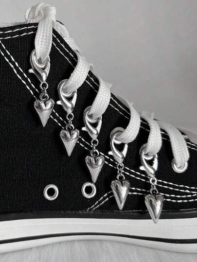 5pcs Fairy Style Punk Heart Pendant Chain Decor Accessories, Brooch, Bag Charm, Belt Buckle, Exquisite DIY Decorations, Valentine's Day Gift