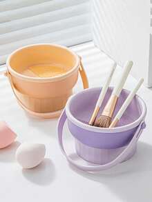2pcs Silicone Makeup Brush Cleaning Bowl, Pink Bubble Drying Rack, Beauty Sponge Cleaning Tools - A-Purple - View 7