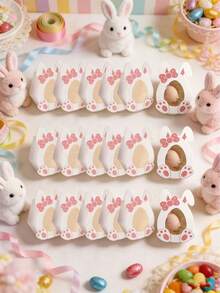 10pcs Easter Party Favor Gift Candy Cookie Paper Box Decoration Boxes Rabbit Carrot Boxes, Kitchen Preservation Products, Home Storage, Home Decor - Multicolor - View 1