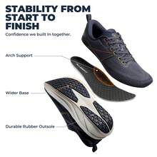 Men's Lightweight Road Running & Gym Shoes Cushioned, Non-Slip Support For Training, Walking & Tennis - 藍色 - 查看 2