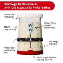 34oz Large Capacity Glass Fermentation Jar With Lid And Tracker, Natural Yeast Starter Kit For Homemade Sourdough Bread, Dough Proofing And Cooking Fermentation - - - View 7