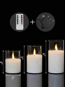3pcs Rechargeable LED Electronic Candles, (Battery Included), With USB Charging Cable, Suitable For Holidays, Weddings, Gifts, Fireplace, Home Decor - Transparent - View 10
