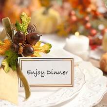 25/50 Pcs Gold Foil Framed Place Cards, Elegant Name Tag, Dining Table Decor Name Cards, Blank Place Cards, Guest Cards, Gold/Silver Foil Stamped Wedding Dinner Table Name Cards, Guest Seating Sign-In Cards, Place Cards, Christmas Wedding Dinner, Party Dinner, Decorations - Multicolor - View 3