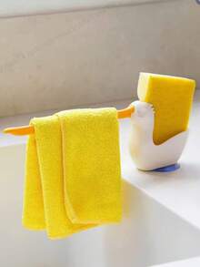 1pc Multifunctional Kitchen Cloth Holder - Countertop Sponge Organizer Rack With Drainage Design, Holds Cleaning Cloths And Sponges - A - View 1