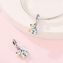 Mặt dây chuyền hình mèo và chó bằng bạc Sterling 925, mặt dây chuyền hình chuột lang nước, mặt dây chuyền hình mèo ôm nhau, mặt dây chuyền hình tay trong tay, mặt dây chuyền hình trái tim đôi, mặt dây chuyền biểu tượng đôi, dây chuyền an toàn biểu tượng đôi. Thích hợp cho vòng tay, dây chuyền, lắc tay, dây chuyền hạt, tự làm đồ trang sức và làm quà tặng sang trọng cho bạn thân. - Nhiều màu - Xem 6