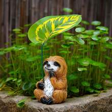 Small Animal Garden Statue With Umbrella, Charming Duck Hedgehog Sloth Figurine For Indoor Outdoor Yard Patio Lawn - 動物3 - 查看 4