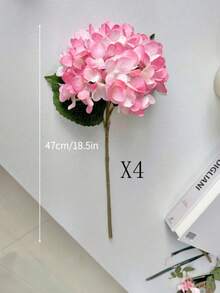 1pc/2pcs/4pcs Artificial Hydrangea Flower Bouquet, DIY Birthday Party Decor, Wedding Flower Basket, Bridal Bouquet, Home Decor, Restaurant, Bedroom, Window Sill, Vase Decor, Valentine's Day, New Year Decor, Outdoor Garden, Valentine's Gift, Graduation Gift - Pink - View 10
