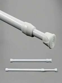 1 pieza Barra de cortina moderna ajustable de tensión - Barra expansible de acero y plástico de uso pesado para ducha, armario, ventana, toallero, estantería de zapatos, decoración del hogar, diseño ahorra espacio, ligero, instalación expansible, sin necesidad de perforar, ideal para entusiastas del bricolaje, vida en apartamentos - Blanco - Ver 9