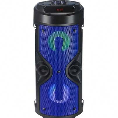 Caixa de Som Bluetooth Multimídia Portátil com LED RGB, USB/FM/AUX, Graves Potentes