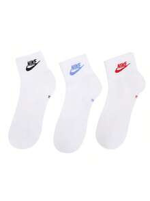 Nike U NK NSW EVRY ESSENTIAL ANKLE 襪子男士運動襪三雙裝女襪中幫足球襪透氣籃球襪 DX5074-911 - 白色 - 查看 13