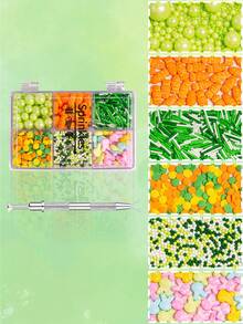 Spring Gift Box Cake Decoration Sprinkles, Rabbit Carrot Flower-Shaped Paper Cupcake Decorations, Homemade Baking DIY Cake And Cookie, Round Dots Of Various Sizes For Embellishment, Suitable For Wedding, Easter And Spring-Themed Parties - Multicolor - View 5