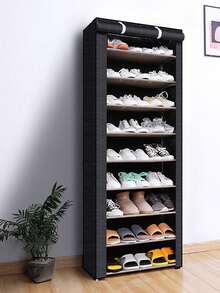 1pc Yellow Dust-Proof Shoe Cabinet, Multi-Layer Minimalist Shoe Rack, Suitable For School Dorms, Easy To Assemble, Available In 4-Layer, 5-Layer, 6-Layer, 8-Layer (10-Layer Rack Can Hold Approx. 20-27 Pairs Of Shoes), Space-Saving Home Storage Rack, Suitable For Bedroom Storage, Multi-Functional Minimalist Shoe Rack With Dust Cover - Yellow - View 5