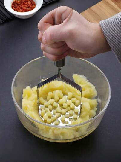 1Pc Stainless Steel Potato Ricer Masher, Multifunctional Fruit Vegetable Masher, Practical Kitchen Gadget For Potato Mash