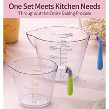 3pcs Plastic Measuring Cups, Multi-Functional Kitchen Liquid Measuring Cups, Essential Baking & Cooking Kitchen Tools - Multicolor - View 7