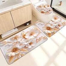 1 pezzo/4 pezzi Set tenda doccia da bagno, Set tenda doccia, Decorazione bagno, Tappeto da bagno, Decorazione casa, Tappetino da bagno, Motivo marmo e floreale, Regalo, Decorazione a tema, Set bagno, Include 12 ganci - multicolore - Visualizzare 6