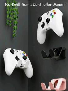 1PC Multifunctional Desktop Game Controller/Headset Holder With Storage Rack. Wall-Mounted Design To Free Up Desk Space. One-Piece Construction Ensures Stability And Durability. Anti-Slip Silicone Pads Protect Devices From Scratches. - Multicolor - View 1