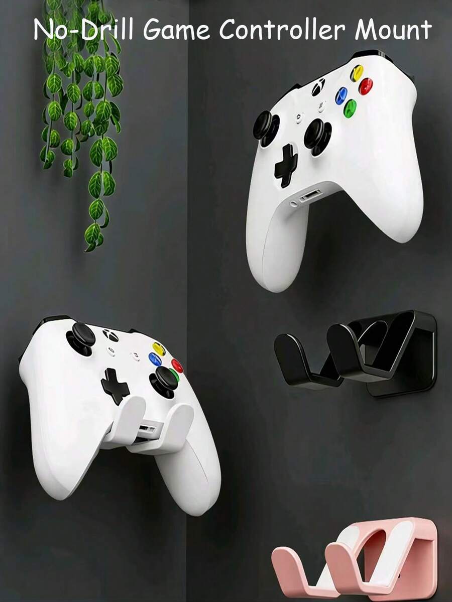 1PC Multifunctional Desktop Game Controller/Headset Holder With Storage Rack. Wall-Mounted Design To Free Up Desk Space. One-Piece Construction Ensures Stability And Durability. Anti-Slip Silicone Pads Protect Devices From Scratches. - Multicolor - View 1