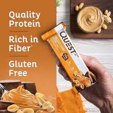 Quest Nutrition Chocolate Peanut Butter Protein Bars, 20g Protein, 1g Sugar, 5g Net Carb, Gluten Free, Keto Friendly, 4 Count - Sô cô la bơ đậu phộng - 1 cái (Gói 4 cái) - Xem 3
