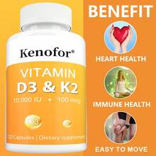 Kenofor Vitamin D3 And K2 - Contains Essential Vitamins To Support The Body - Balances Bodily Functions During Menopause - 120 Capsules - 1 chai - Xem 4