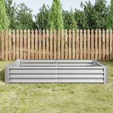 Raised Metal Flower Beds, Sturdy Sheet Steel Design, Rust-Resistant And Durable Raised Garden Flower Beds, Bottomless Raised Flower Bed Kit, Ideal For Vegetables, Herbs And Flowers. - Silver - View 9