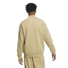 adidas 純色Logo標識拉鍊立領長袖夾克 男款 - 卡其色 - 查看 3