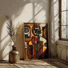 1 pieza Arte de pared abstracto cubista colorido - Adecuado para áreas de comedor vibrantes y espacios comerciales, excelente para amantes de la decoración audaz y diseñadores de interiores. Obras de arte sin marco, pósteres decorativos para bares, restaurantes, cafeterías, pubs, habitaciones, materiales de decoración del hogar - Multicolor - Ver 5