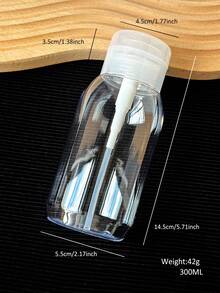 200ml/300ml/500ml Large Capacity Nail Polish Remover Alcohol Cleaning Liquid Refillable Pump Bottle, Nail & Foot Care Tools - Clear - View 9