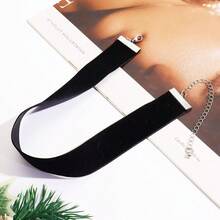 1.6cm 20pcs Royal Blue Velvet Chokers Vintage Necklace For Women With Extension (XL-1002-5)-3730 - 2.54公分-12個-黑色 - 查看 3