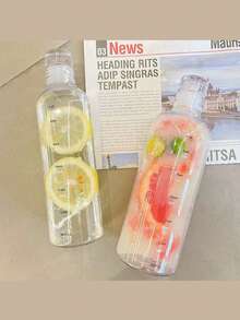 304不锈钢真空保温水瓶，便携式户外运动水杯，高品质徒步水瓶，高性价比时间刻度杯，男女通用透明塑料杯，防漏，简约水瓶 - 彩色 - 查看 2