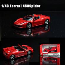 Bburago 1/43 Ferrari 458 Spider (Red) Alloy Car Model Ornament, Toy, Suitable As A Holiday Gift. - Red - View 1