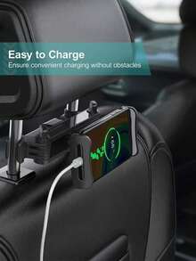 Car Headrest Tablet Mount - Universal Adjustable Auto Back Seat Phone Holder For IPad & Tablets Vehicle Travel Entertainment Accessory - A - View 7