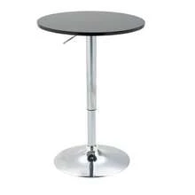 Round Bar Table, Height-Adjustable, Swiveling, In Black Steel, Ø61 X 70-97 Cm