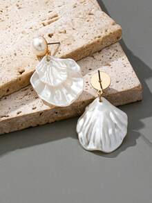 1 Pair Elegant Shell Dangle Earrings, Fashionable & Versatile, Suitable For Women's Daily Wear Or Gift - Multicolor - View 7